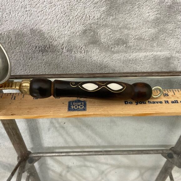 Vintage Copper+? Turkish coffee Cezve mother of pearl inlay wood handle - Picture 12 of 12